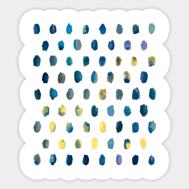 Artistic Watercolor Palette Blue Yellow Sticker by ninoladesign